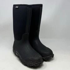 Bogs Classic High Boots Mens 8 Black Insulated Waterproof Winter Chore Rain