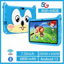 Android 7 inch Kid Tablet 8GB 64GB Bluetooth WiFi Dual Camera Education PAD Gift