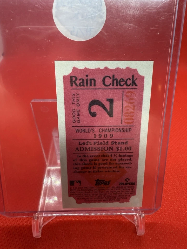 2024 Topps 206 Ticket Stub Back Rain Check /15 TARIK SKUBAL TIGERS CY YOUNG? - Imagem 2 de 2