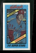 1980 Kellogg's 3-D Super Stars #45 Ted Simmons St. Louis Cardinals