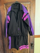 Vintage 80s Windbreaker Jacket And Swim Trunks Set Lg