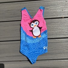 GK ELITE Leotard Gymnastics HAPPY PENGUIN Pink Blue SIZE: Toddler