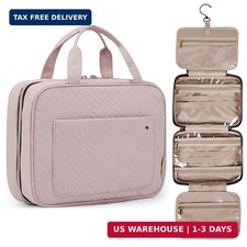 BAGSMART Toiletry Bag Travel Bag with Hanging Hook, Water-resistant Makeup Cosme