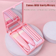 Makeup Brush Set with Built-in Mirror Soft Fluffy For Beauty Makeup Tool L4D2