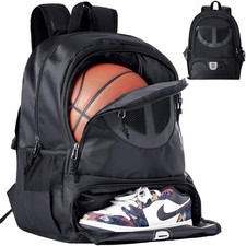 Basketball Bag Backpack for Men Women with Ball Shoes One Size, TK8Black