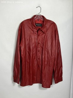 Joyce & Jacky Pourpre Men's Vintage 90s Red Leather Shirt Jacket Size L