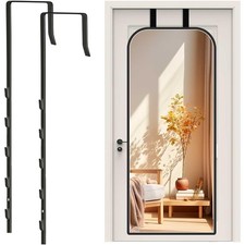 Over-The-Door Mirror Hanger Adjustable Door Mirror Hanger Set with Protective