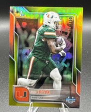 Elijah Lofton 2025 Bowman U Chrome 1st Green Yellow /350 Miami #106 Hurricanes