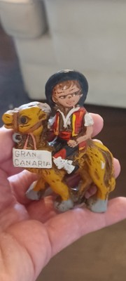 Gran Canaria Figurine Boy On Camel 3 1/2'' Vtg