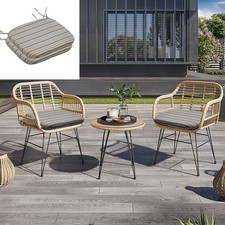 Image of Waterproof High Back Chair Cushion Seat Pad Removable Cover Patio Garden Outdoor