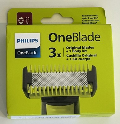 Philips OneBlade 3er Pack Original Ersatzklingen & Body Kit 100% Original