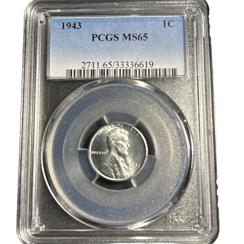 1943 Lincoln PCGS MS65 steel
