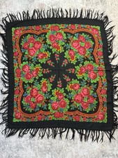 Luxurious Rare Vintage Shawl  Early 20th Century  Traditional Floral Wool 38  