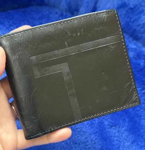Authentic Tumi Alpha Men Double Billfold Men Wallet Black Red Tumi Logo