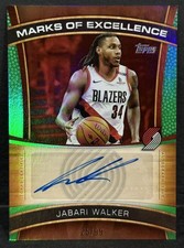 2025-26 Topps Basketball Jabari Walker Marks Of Excellence Auto Green Foil /99