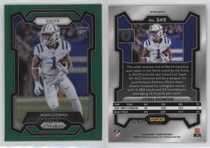 2023 Panini Prizm Rookies Green Prizm Josh Downs #345 Rookie RC