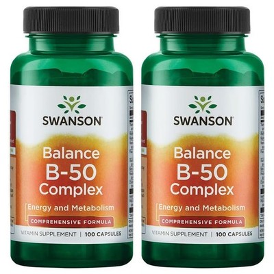 Swanson Balance B-50 High-Potency B Vitamin Complex, 100 Capsules, 2 Pack | F...