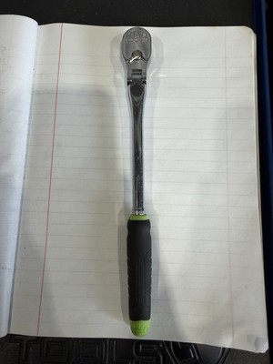 Mac Tools 1/4 Flex Head Ratchet Mr990fpa Made In USA Green Handle Like New