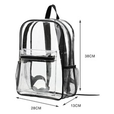 Transparent Bags Clear PVC Backpack Travel School Bag Rucksack Security Unisex