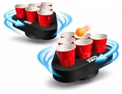   The Spinning Cup Pong Game | Rechargeable Rotating Party Game Set |