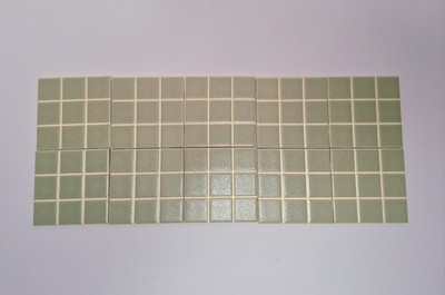 10 VTG American Olean 4-1/4'' Scored 9ths Tile Crystalline Avocado Green #377 NOS