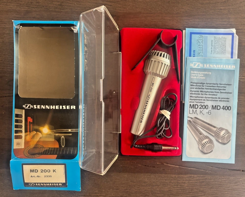 SENNHEISER MD200 K Vintage Dynamic Omni Microphone NOS +Box w/cable + clip - Image 2 of 4