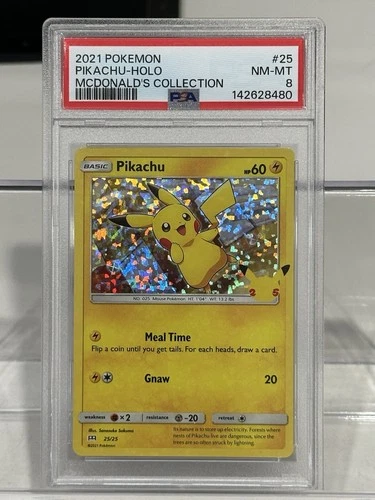 2021 Pokémon Pikachu-Holo McDonald's Collection #25 25th Anniversary PSA 8