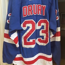 New York Rangers Chris Drury #23 Reebok/CCM Home Jersey NHL SZ 52-fight Strap