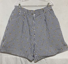 Vintage Picone Sport Womens Cotton Striped And Stars Pleated Shorts Size 16