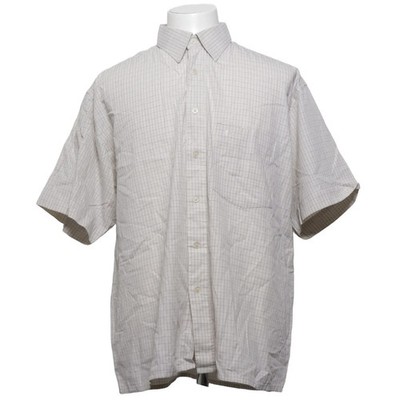 Paolo Pescara, Kurzarmhemd, Größe: 43/44, Beige/Blau, Baumwolle/Polyester #slD