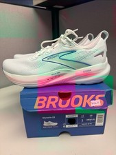 Brooks Women's Glycerin 22 White Limpet Shell Blue Med Width Multiple Sizes