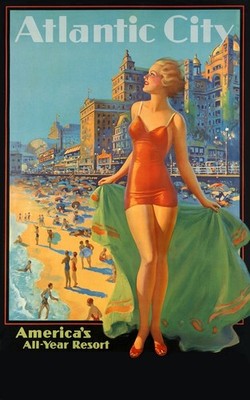 Atlantic City Vintage United States America Travel Advertisement Poster