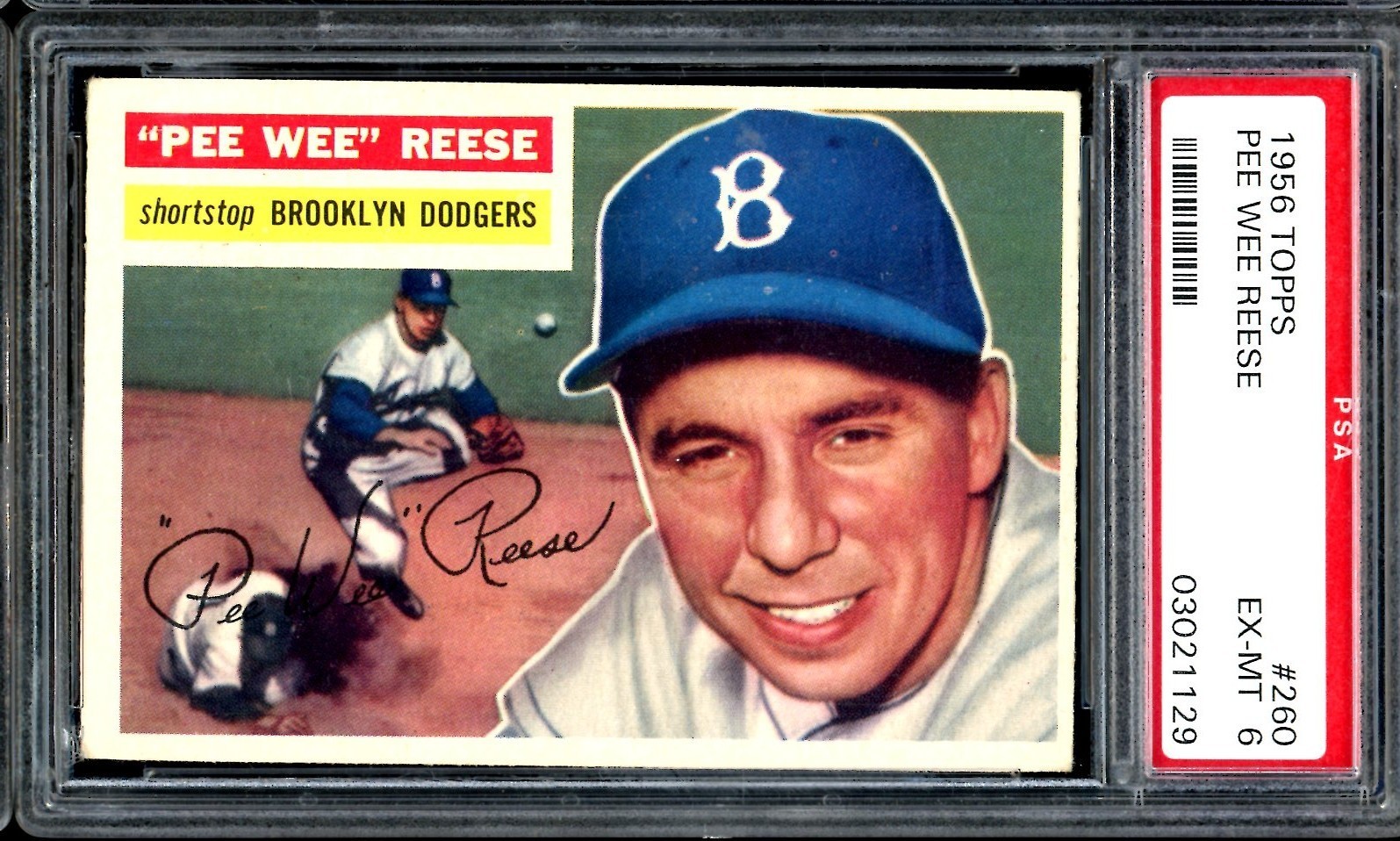 1956 Topps Baseball #260 Pee Wee Reese PSA 6