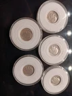 Lot of 5  1950s Roosevelt Silver Dimes - 90% Silver