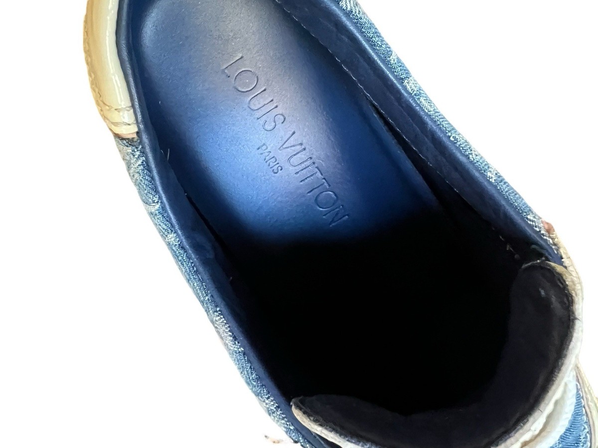 Rare Louis Vuitton 2005 LV Monogram Leather Denim Sneakers Italy
