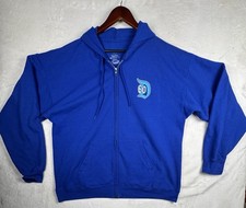 Vtg Disneyland 60th Anniversary Blue Zip Up Hoodie XL