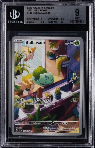 2024 POKEMON SCARLET & VIOLET STELLAR CROWN IR #143 BULBASAUR BGS 9