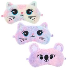 Kids Sleep Mask, 3 Pcs Cute Cat Sleeping Eye 1 Count Pack of 3 , Colorful