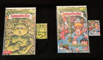 Garbage Pail Kids Trashin' Through Time #1 B Cover, #2 C - Both W Trading Cards