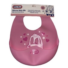 Little Tikes Pink Food Grade Adjustable Silicone Baby Bib  SHIPS IN 24 HRS 