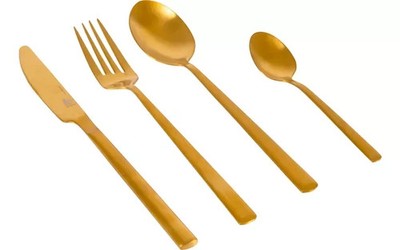 Bo-Camp Industrial Edelstahl Besteckset 16-tlg. Gold B-Ware