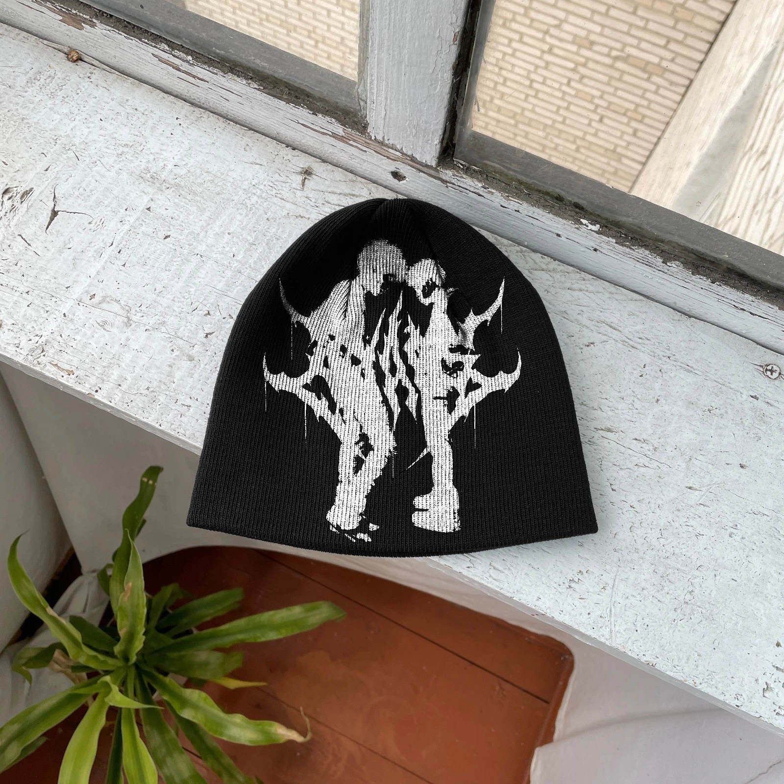 Beanie Hat Extreme Gothic Y2K Streetwear Grunge opium