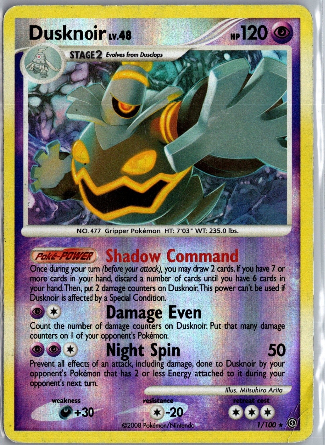 Dusknoir (1) Holo Rare Stormfront 1/100 NM