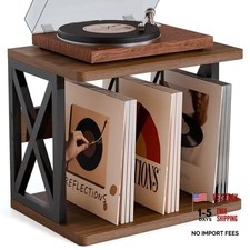 80-100Lps Vinyl Record Holder - Stackable - Dark Brown - Storage