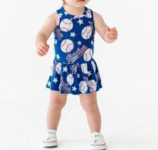 BUMS and Roses Bamboo Bubble Romper Baseball Collection Size 18-24M