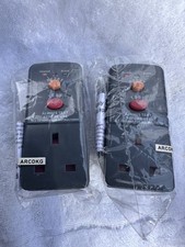 2 pcs Masterplug 13A Unfused Plug-Through Active RCD Safety Socket Adaptor