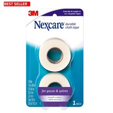 Nexcare Durable Cloth Tape - 1 In x 10 Yds, 2 Rolls for Secure Wound Dressing
