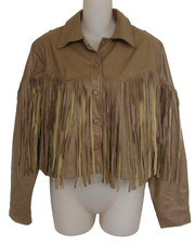 Giacca ENTRO taglia small stile Lainey Wilson marrone ecopelle frange RTV $90