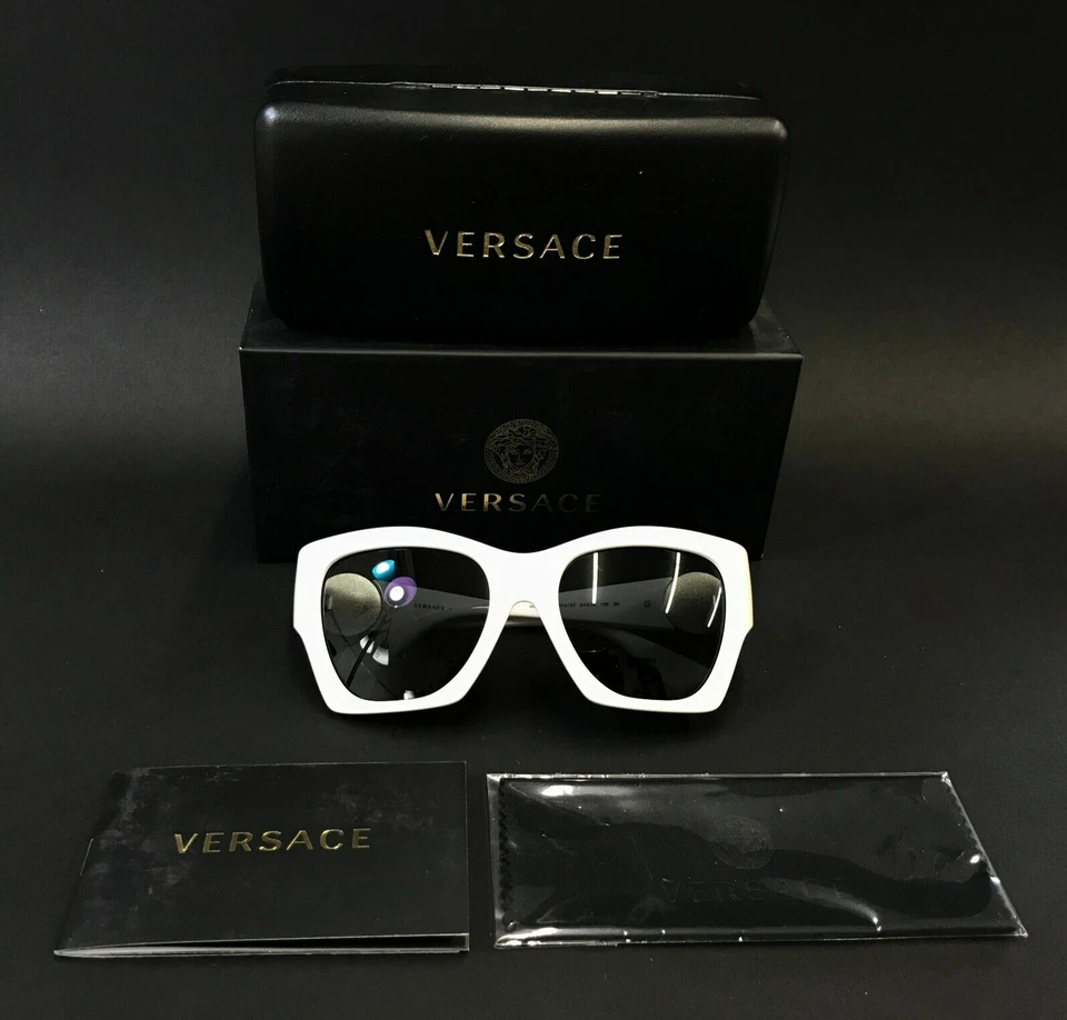 Gafas de sol Versace MOD.4452 314/87 blancas plateadas marcos mariposa con lentes grises Foto 2 de 4
