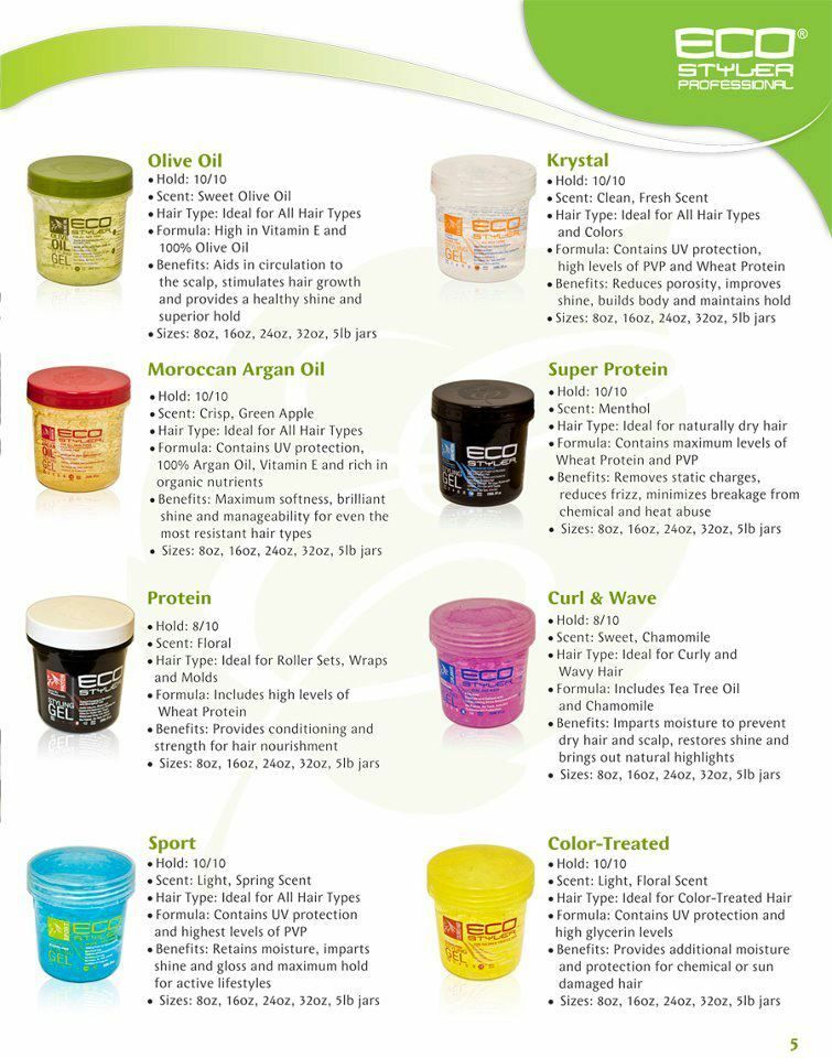 Eco Styler Styling Gels 8oz Whole Range 236ml Professional Styling